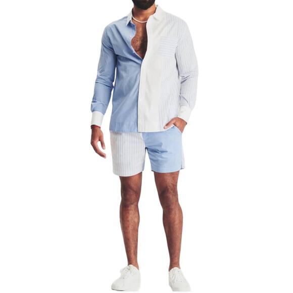 Ser.O.Ya Mens Size Small NEW Ziggy Swim Trunk Shorts in Blue Stripe Combo NWT - Picture 6 of 9